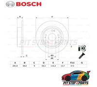 Bosch BD2821 Brake Discs - Rear Axle - ECE-R90 Certified - 1 Set of 2 Discs