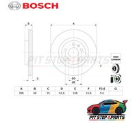 Bosch Front Brake Disc Fits Volvo XC40 2017-2024 31471414 32300121