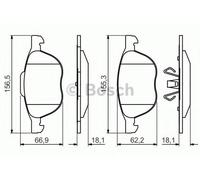 Bosch 0986495215 Brake Pad Set Disc Brake Front Axle Replaces 1223682