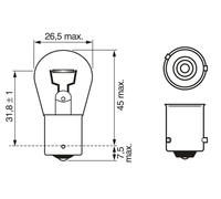 Turn signal lamp bulb BAU15s 1 987 301 025 BOSCH for OPEL RENAULT SUZUKI BMW VW