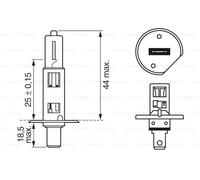 Bosch BLB448 H1 Pure Light Bulb, 12 V