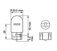 BOSCH Light Bulbs VW,AUDI,MERCEDES-BENZ 1 987 302 222 12V21WWY21WPURELIGHT,WY21WW3x16d,YY04500902100 Bulb, indicator