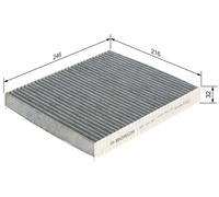 Bosch R2357 Activated Carbon Cabin Filter, Replacement Filter - Against Unpleasant Smells, Pollen and Dust for Cleaner Air Inside the Vehicle