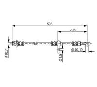 Flexible brake hose 1 987 481 044 BOSCH for HONDA CR-V Mk II