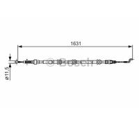 Handbrake cable 1 987 482 376 BOSCH for VW TRANSPORTER / CARAVELLE Mk V Bus
