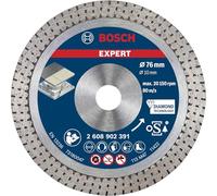 Bosch 1 x Expert Hard Ceramic Diamond Cutting Disc for Mini Angle Grinder, Bore 10 mm (for Hard Tiles, Hard Stone, Diameter 76 mm, Professional Accessories Mini Angle Grinder)
