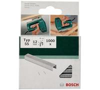 Bosch 1000x Narrow Crown Staples Type 55 (Textiles, Carpet, Acoustic panels, Lawn carpet, 6 x 1.08 x 12 mm, Accessories Tacker, Staple Gun)