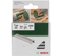 Bosch 1000x Narrow Crown Staples Type 55 (Textiles, Carpet, Acoustic panels, Lawn carpet, 6 x 1.08 x 14 mm, Accessories Tacker, Staple Gun)