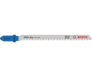 Bosch 100x PRO Aluminium curve T227D Jigsaw Blade (for Aluminium, Non-ferrous metals, Length 100 mm, Professional Accessory Jigsaw)