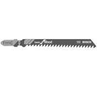 Bosch 100x T 111 C Basic for Wood Jigsaw Blades | for Softwood, Chipboard, Length 100 mm, Professional Accessory Jigsaw