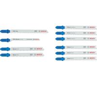 Bosch 10x Metal Jigsaw Blade Set, 10 pcs (for Steel Sheets, Aluminium, x mm,)