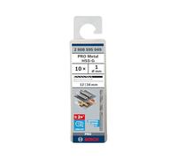 Bosch 10x PRO Metal HSS-G Twist Drill Bit Standard Length (for Non-ferrous metals, Steel, Ø 1,00 mm, Professional Accessory Rotary Drill/Drivers)
