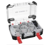 Bosch 11x PRO Multi Material Power Change Plus Hole Saw Set - Transparent Case (for Softwood, Drywall, Ø 25, 32, 40, 54, 60, 68, 76, 86 mm, Professional Accessory Rotary Drill/Drivers)
