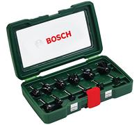 Bosch 12-Piece Router Bit Set (for Wood, Shank Ø 1/4", Accessory Routers)