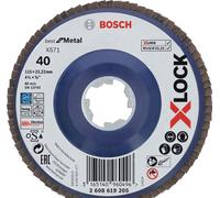 Bosch 125MM P40 X-Lock Flap Disc X571 Best for Metal Conical Glass Carrier Plate