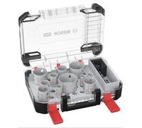 Bosch 14x PRO Multi Material Power Change Plus Hole Saw Set - Transparent Case (for Softwood, Plasterboard, Ø 20-76 mm, Professional Accessories Drill/Screwdrivers)