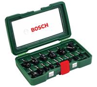 Bosch 15-Piece Tungsten Carbide Router Bit Set (for Wood, Shank Ø 8 mm, Accessory Routers)