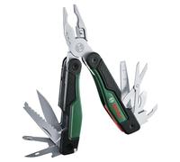 Bosch 16-in-1 Multi-Tool (Multipurpose Tool for DIY, Outdoor and Camping; Stainless Steel; Locking Function; Softgrip; 16 Functions: Pliers; Cutter; Screwdriver; Knife; Saw, etc.)