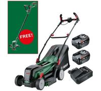 Bosch 18V 36V Cordless Lawnmower Universalrotak 2X18V-37-550 2X 4.0Ah Batteries + Free Bosch 18V Easygrasscut 18V-26