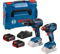 Bosch Professional 18V System Cordless Combi Kit: GDX 18V-200 + GSB 18V-55 (incl. 2X 4.0 Ah GBA 18 V Rechargeable Battery, Quick Charger GAL 18V-40, in L-Carrying Case)