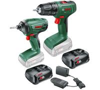 Bosch 18V Cordless Twin Pack - Drill + Impact Driver Power4All - 2 X Batteries - Bosch Power For All