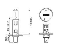 BOSCH 1987302111 Light Bulb 12V Voltage 55W Rated Power H1 Lamp Type Replacement