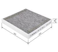 BOSCH 1987432368 Cabin Pollen Filter Interior Air 232.5mm Length Fits BMW i8 Z4