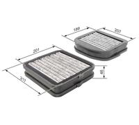 Bosch 1 987 432 533 Interior Air Filter Fits S-Class CL 55 AMG Kompressor