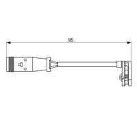 Bosch Brake Pad Wear Sensor AP308 1987473036 Front, Fits Mercedes-Benz VW