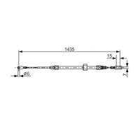 Bosch 1987477853 Handbrake Cable Fits MERCEDES-BENZ VW