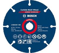 Bosch Cutting Disc EXPERT Carbide Ø76 mm for Mini Angle Grinders, Hardwood, 1x