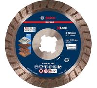 Bosch 1x EXPERT Multi Material Turbo Diamond Cutting Disc, X-Lock | for Concrete, Brick, Ø 125 mm, Professional Accessory Small Angle Grinder