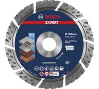 Bosch 1x EXPERT MultiMaterial Diamond Cutting Disc (for Concrete, Reinforced concrete, Ø 150 mm, Professional Accessory Large Angle Grinder)