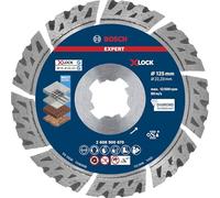 Bosch 1x EXPERT MultiMaterial X-LOCK Diamond Cutting Disc (for Concrete, Reinforced concrete, Ø 125 mm, Professional Accessory Small Angle Grinder)