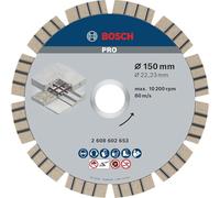 Bosch 1x PRO Concrete Diamond Cutting Disc for Bore 22.23 and Large Angle Grinders (for Concrete, Reinforced concrete, Ø 150 mm, Professional Accessory Large Angle Grinder)