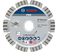 Bosch 1x PRO Concrete Diamond Cutting Disc for Bore 22.23 and Small Angle Grinders (for Concrete, Reinforced concrete, Ø 125 mm, Professional Accessory Small Angle Grinder)