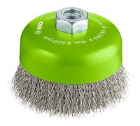 Bosch 1x PRO Inox Clean Cup Brush Crimped Wire f. Large Grinders M14 | for Non-ferrous metals, Steel, Ø 100 mm, Professional Accessory Large Angle Grinder