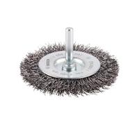 Bosch 1x PRO Metal Clean Wire Wheel Crimped Wire, Cylindrical Shank | for Steel, Non-ferrous metals, Ø 75 mm, Professional Accessory Drill Driver