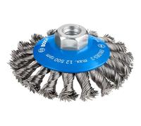 Bosch PRO 0.5mm Knotted Conical Steel Wire Wheel Brush 100mm M14 Thread