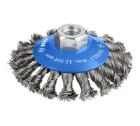 Bosch 1x PRO Metal Heavy Bevel Brush Knotted Wire, M14 Thread | for Steel, Ø 100 mm, Professional Accessory Small Angle Grinder