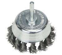 Bosch 1x PRO Metal Heavy Cup Brush Knotted Wire, Cylindrical Shank | for Steel, Stainless steel, Ø 65 mm, Professional Accessory Drill Driver