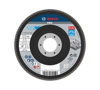 Bosch 1x PRO Metal X571 Flap Disc Straight Version Fiber for Small Angle Grinders (for Steel, Stainless steel, Ø 115 mm, Grit 80, Professional Accessory Small Angle Grinder)