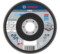 Bosch 1x PRO Metal X571 Flap Disc Straight Version Fiber for Small Angle Grinders (for Steel, Stainless steel, Ø 125 mm, Grit 40, Professional Accessory Small Angle Grinder)