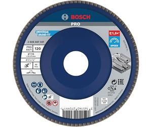 Bosch 1x PRO Metal X571 Flap Disc Straight Version Plastic for Small Angle Grinders (for Steel, Stainless steel, Ø 115 mm, Grit 120, Professional Accessory Small Angle Grinder)