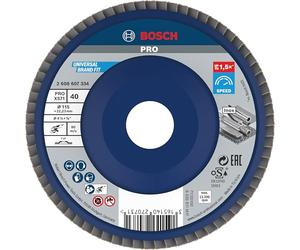 Bosch 1x PRO Metal X571 Flap Disc Straight Version Plastic for Small Angle Grinders (for Steel, Stainless steel, Ø 115 mm, Grit 40, Professional Accessory Small Angle Grinder)