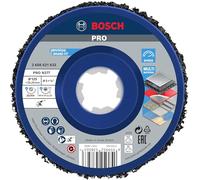 Bosch 1x PRO Multi Material Cleaning Disc N377 for Small Angle Grinders and X-Lock (for Steel sheets, Steel, Ø 125 mm, Grit, Professional Accessory Small Angle Grinder)