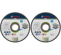 Bosch 1x PRO Stainess Steel and Metal Longlife Cutting Disc for Small Angle Grinder and Bore 22.23 mm (Ø 115 mm, Professional Accessory Small Angle Grinder) (Pack of 2)