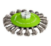 Bosch 1x PRO Stainless Steel Heavy Bevel Brush Knotted Wire, M14 Thread