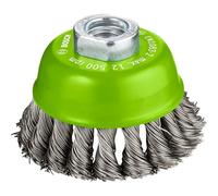 Bosch 1x PRO Stainless Steel Heavy Cup Brush Knotted Wire, M14 Thread | for Non-ferrous metals, Steel, Ø 75 mm, Professional Accessory Small Angle Grinder