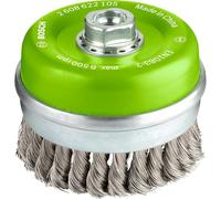 Bosch 1x PRO Stainless Steel Longlife Cup Brush, Knotted Wire for Large Angle Grinder and M14 Thread (for Non-ferrous metals, Steel, Ø 100 mm, Professional Accessory Large Angle Grinder)